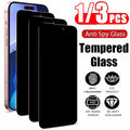 1~3PCS Anti Spy Tempered Glass For iPhone 17 17e 16e 16 15 Pro Max Privacy Screen Protector iPhone 15 14 Plus 13 12 11 Pro Max Antiespia Pelicula de Cristal Templado iPhone 17 Pro Max anti-peeping Protective Film Car Mobile World