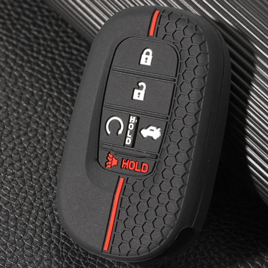 For Honda Civic Accord Passport Pilot CRV 2021 2022 2023 Silicone 5 Button Car Key Ring Chain Case Cover Holder Protector Shell