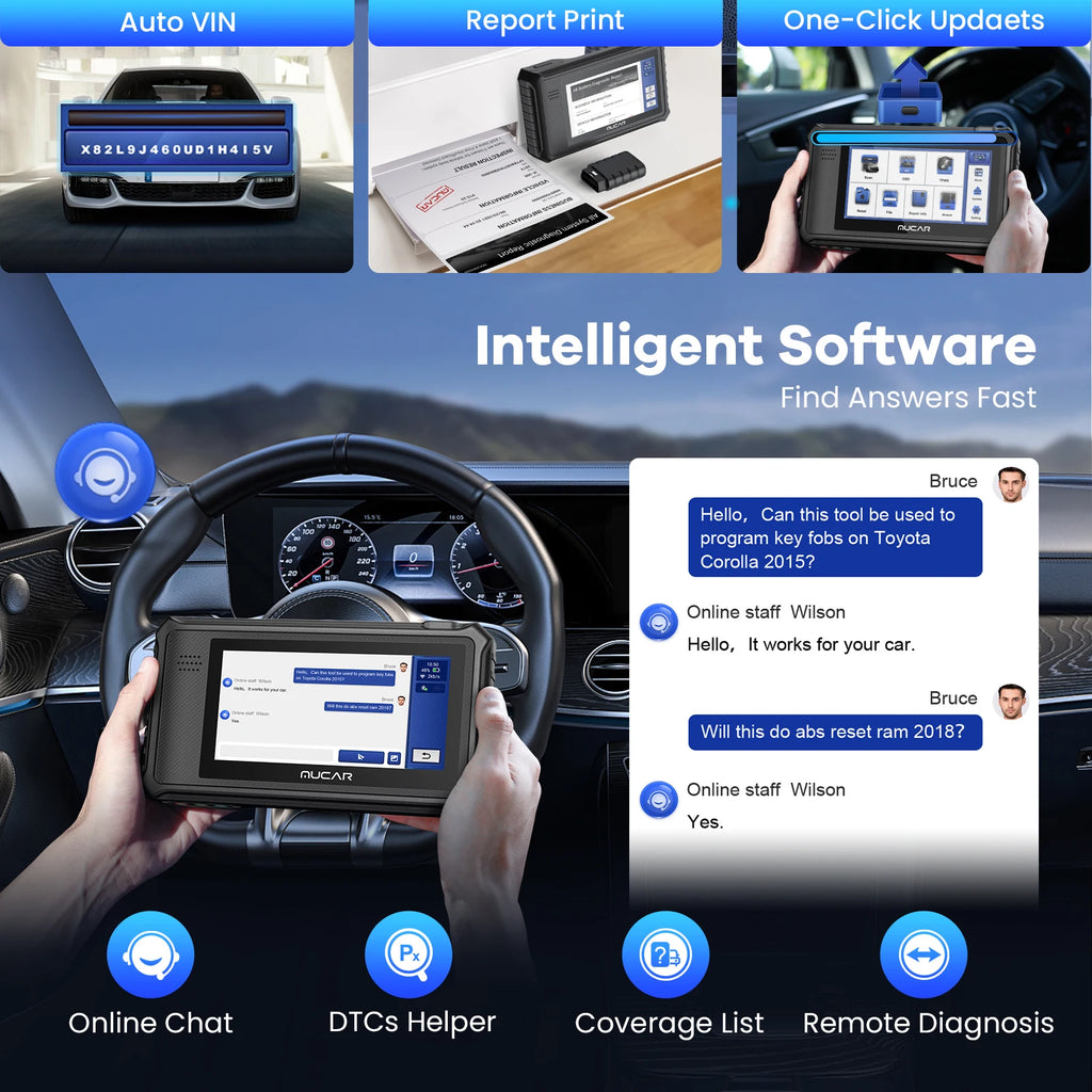 MUCAR VO6 OBD2 car Diagnostic tool full system auto scanner code reader ABS Engine 28 resets oil scan tools lifetime free update Car Mobile World