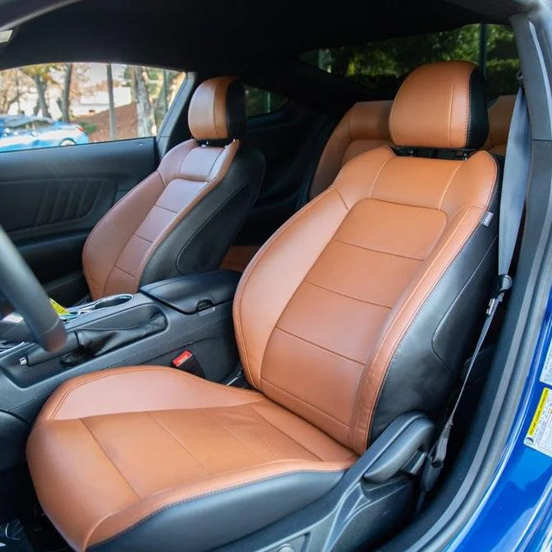 Custom Fit for Mustang Convertible Car Seat Covers Full Set Durable Quality Material for 2015-2024 Ford Mustang Convertible CM World