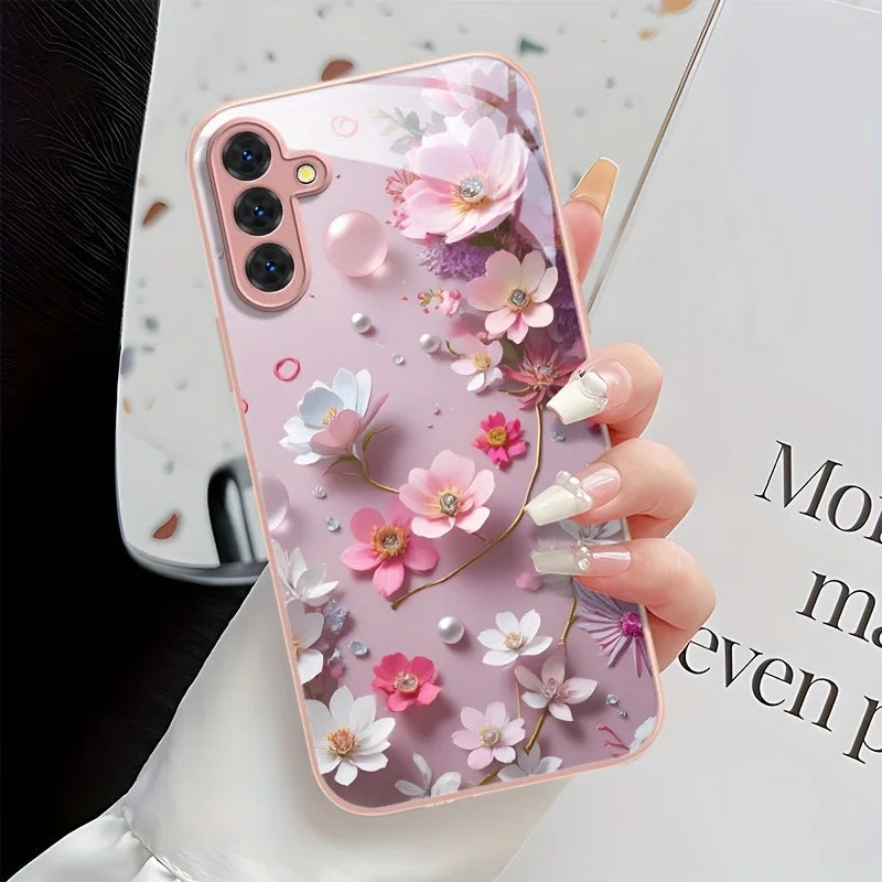 Tempered Glass Phone Case For Samsung S25 Ultra S26 S24 S23 S21 FE S22 Plus A56 5G A57 A55 A54 A17 A36 A53 A52S A34 Cases Cover Car Mobile World