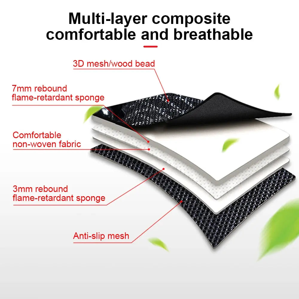 Universal Car Seat Covers Breathable Summer Cooling PU Leather Auto Front Seat Cushion Protector Beads Bamboo Seat Covers Car Mobile World