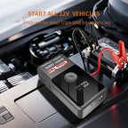 Latest Model High-Capacity Car Emergency Jump Starter with Built-in Tire Inflator, Portable Wireless Electric Air Pump