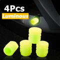 Luminous Valve Caps Fluorescent Green Blue Night Glowing Car Motorcycle Bicycle Wheel Styling Tyre Hub Universal Cap Decor 4Pcs CM World