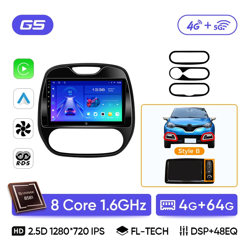 Ainavi Android 13 Car Radio For Renault Captur CLIO Samsung QM3 2014 - 2020 Kaptur Car Multimedia Wireless Carplay Android Auto CM World