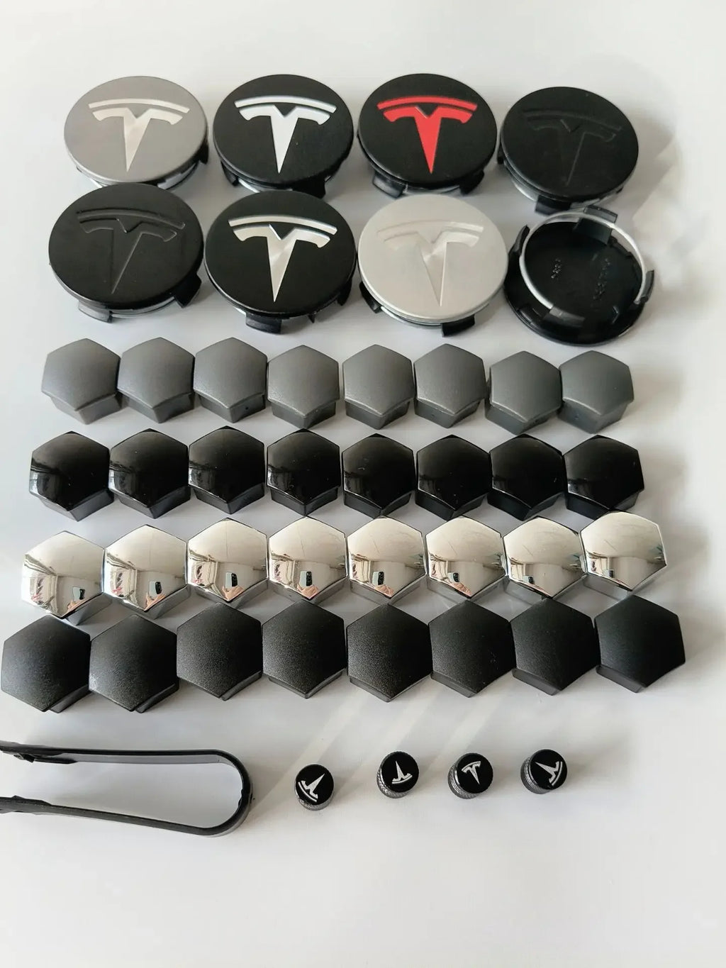 56/57MM 4PCS 29PCS for Tesla Model Y Model 3 S/X Dust-proof Cover Wheel Car Wheel Hubcap Center and Tire Cap Screw Accessories