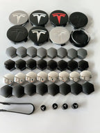 56/57MM 4PCS 29PCS for Tesla Model Y Model 3 S/X Dust-proof Cover Wheel Car Wheel Hubcap Center and Tire Cap Screw Accessories