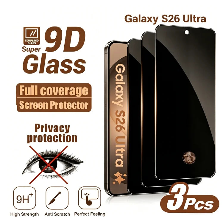 1-3pieces Anti-Spy Screen Protector For Samsung Galaxy S26 Ultra S26 + S26 Tempered Glass Fingerprint unlocking Easy to install