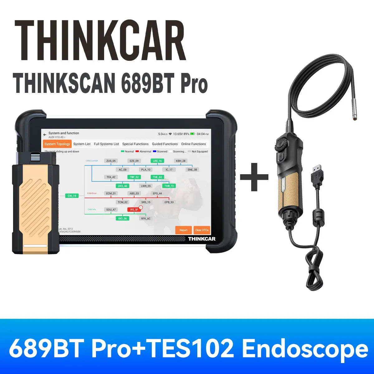 THINKCAR THINKSCAN 689BT PRO AI OBD2 Scanner Topology Map All System Diagnose 35 Reset J2534/CAN FD/DoIP Lifetime Free Update