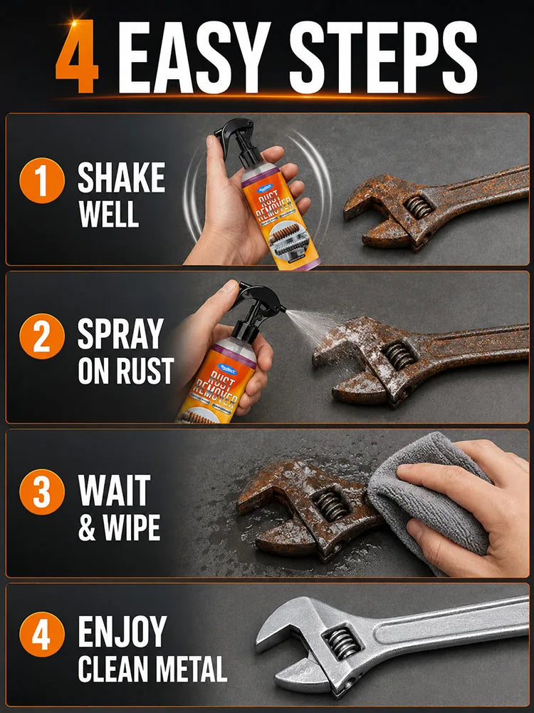 Rust Remover Spray for Metal Powerful Rust Removal Cleaner Anti Corrosion Treatment for Car Parts Tools Bolts Household Hardware