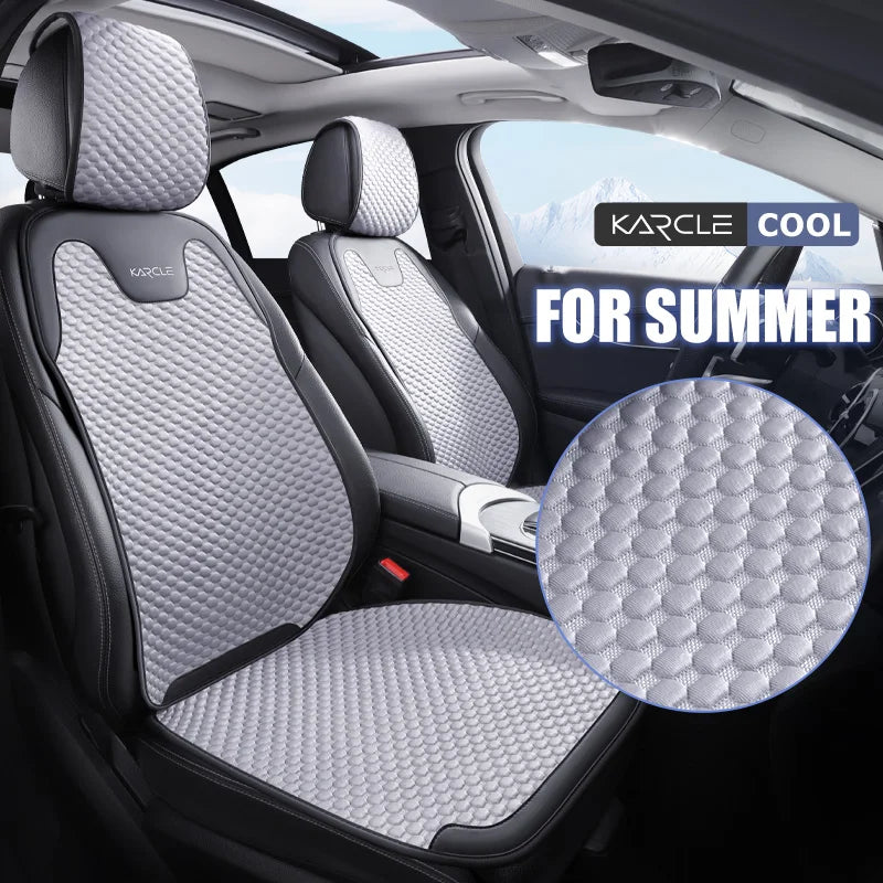 Universal Ice Silk Car Seat Covers Breathable Car Seat Covers Full Set Sweat Absorption Auto Seat Cushion Pad Car Accessories CM World