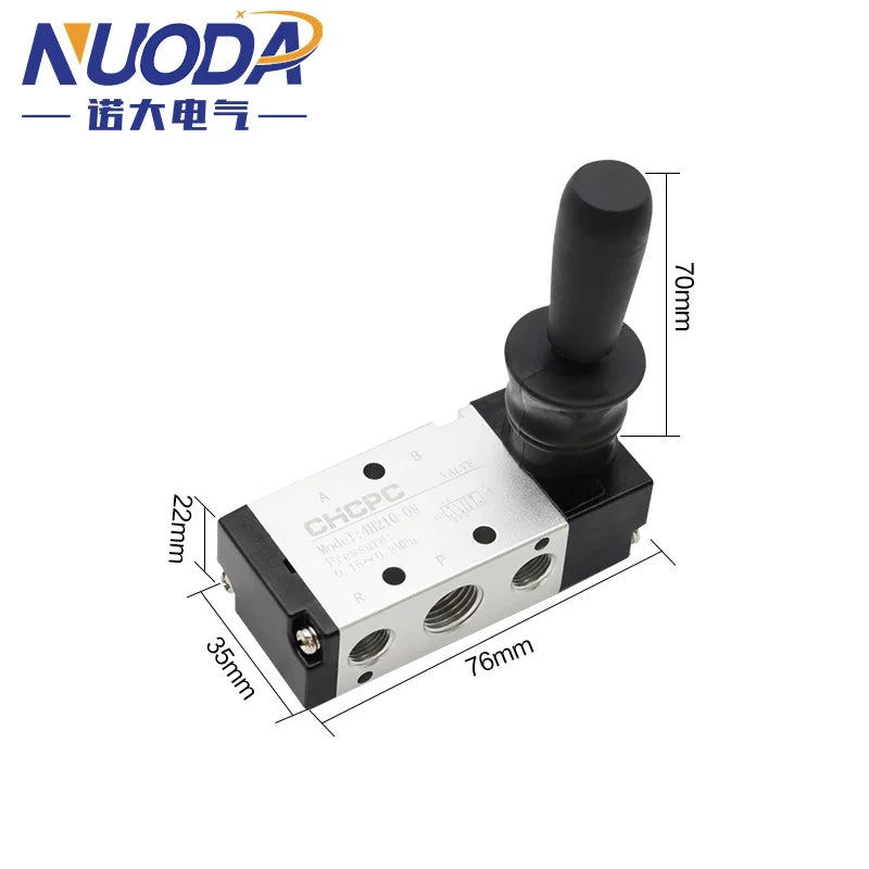 4H210-08 5/2 Way Pneumatic Air Hand Lever Operated Valve Manual Control 2 Position 3 5Port Push-Pull 3H210-08