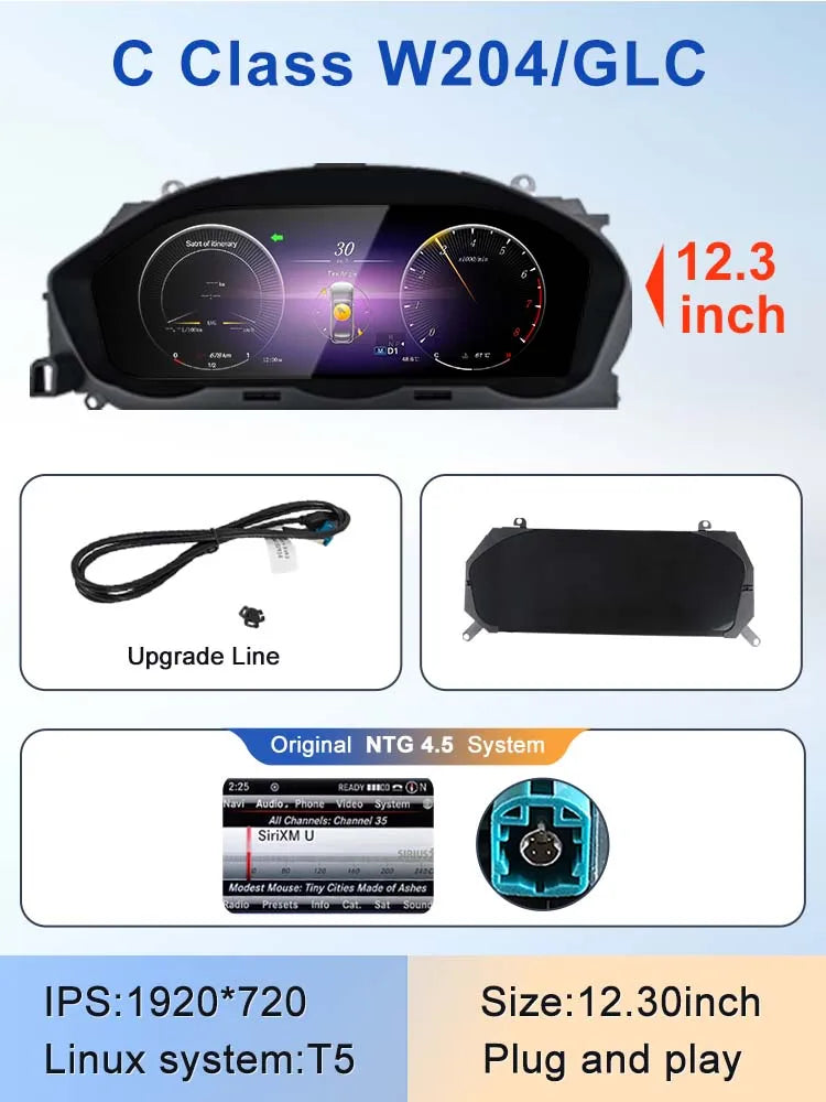 STWEI 2024 New Lcd Digital Dashboard Cluster Digital Speedometer For Mercedes Benz A Class W176 GLA CLA  C117 GLC W205 W212 W207 CM World