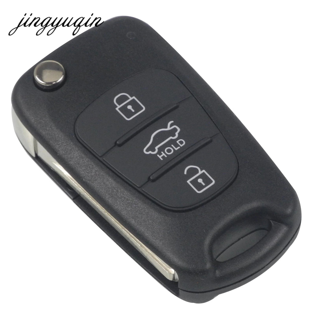 jingyuqin 10pcs Remote Flip Key Shell For KIA K2 K5 For Hyundai ix30 ix35 3 Buttons Car Folding Fob Case With Hold Button FOB CM World