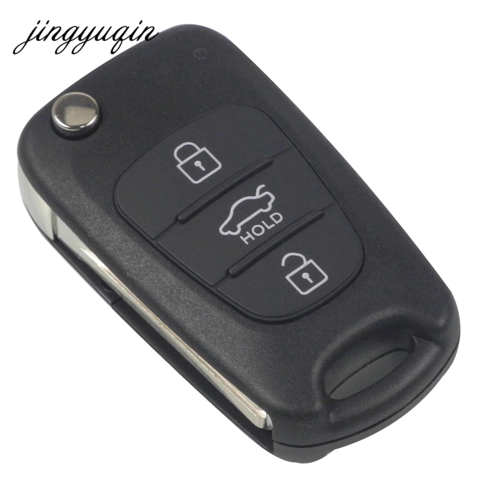 jingyuqin 10pcs Remote Flip Key Shell For KIA K2 K5 For Hyundai ix30 ix35 3 Buttons Car Folding Fob Case With Hold Button FOB CM World