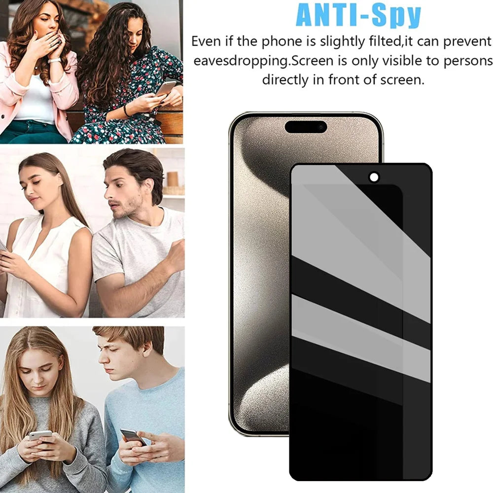 1~3PCS Anti Spy Tempered Glass For iPhone 17 17e 16e 16 15 Pro Max Privacy Screen Protector iPhone 15 14 Plus 13 12 11 Pro Max Antiespia Pelicula de Cristal Templado iPhone 17 Pro Max anti-peeping Protective Film Car Mobile World