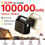 Built-in Cable 22.5W Fast Charging 80000mAh Solar Power Bank, High Capacity Portable Charger for Outdoor Camping & Emergency