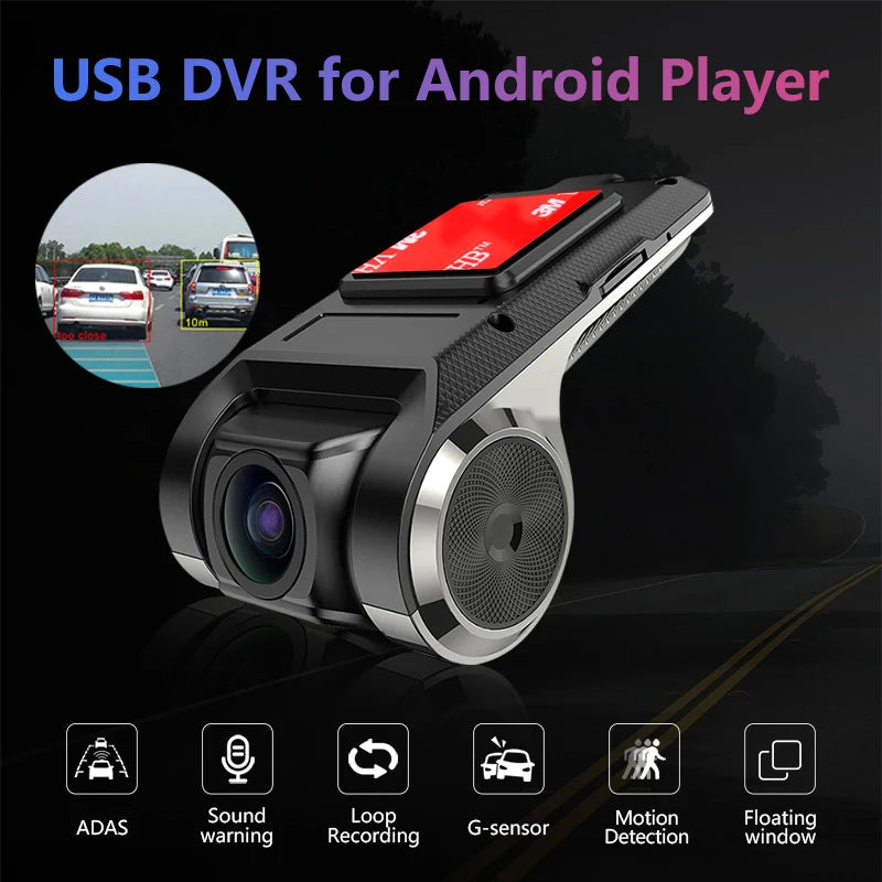 Develuck USB ADAS Full HD Car DVR Dash Cam For DVD Android Player Navigation Head Unit/Auto Audio Voice Alarm Video Recording Car Mobile World