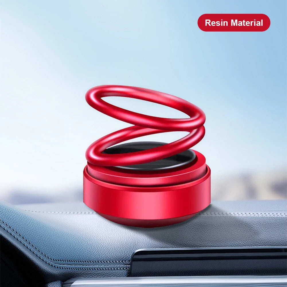 Solar Powered Aromatherapy Diffusers Portable Double Ring Aroma Diffuser Rotating Suspension Car Decoration Accessories