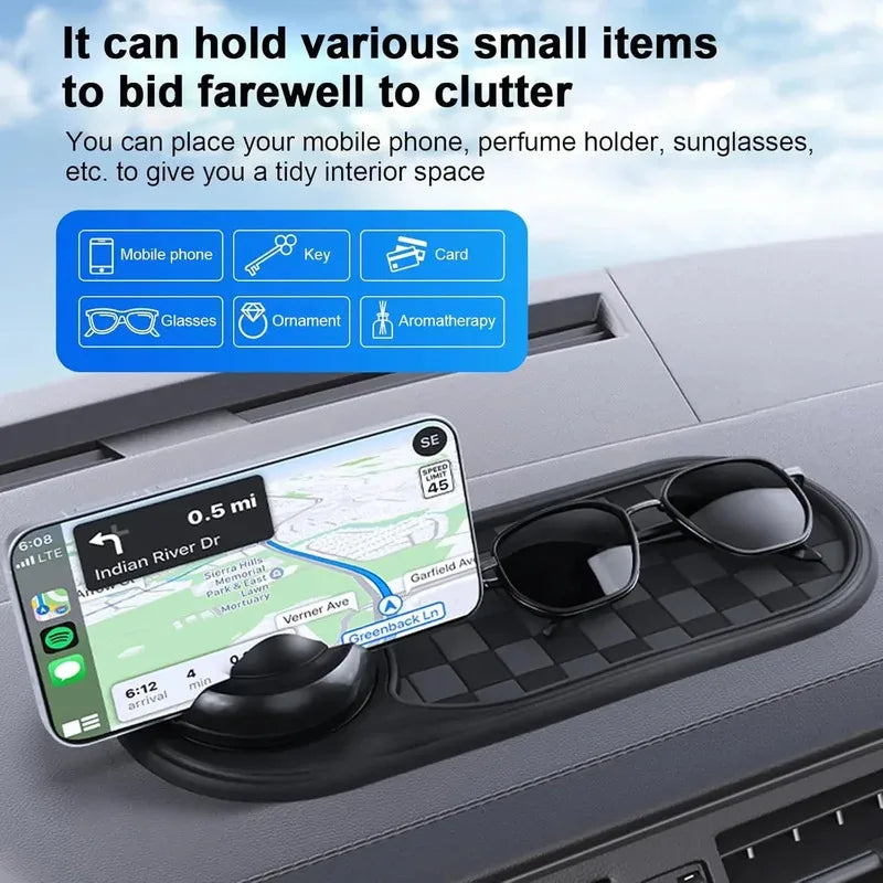 2-in-1 Anti-Slip Dashboard Mat with Phone Holder, 360 Degree Rotation, Phone Holder for Car CM World