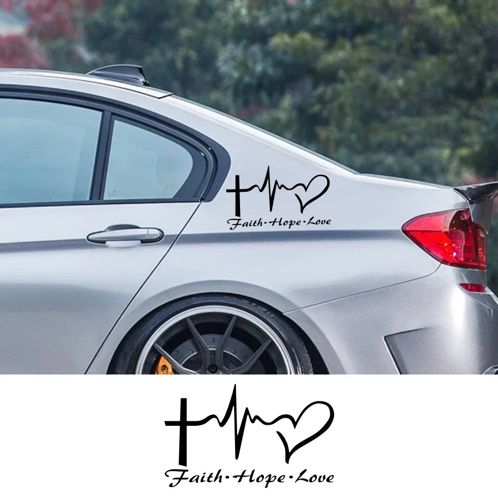 Universal Car Stickers PVC Decoration Love Jesus Cross Graphic Style Vinyl Film Decal Tuning Auto Accessories Fit For All Models Car Mobile World