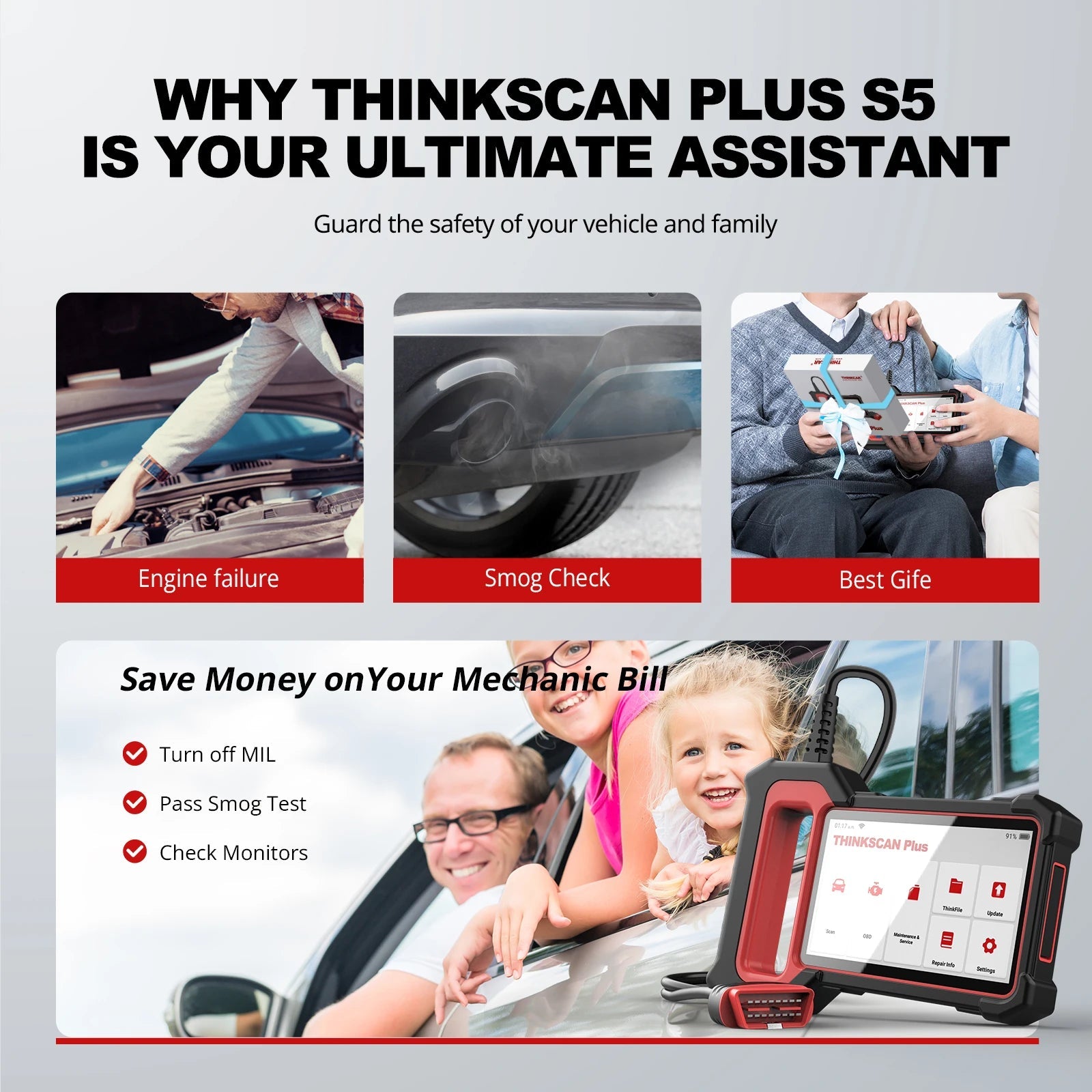 THINKCAR Thinkscan Plus S5 /S4/S6 /S7OBD2 Diagnostic Tool Car System Diagnosis Auto Code Reader Scanner Free Update Car Mobile World