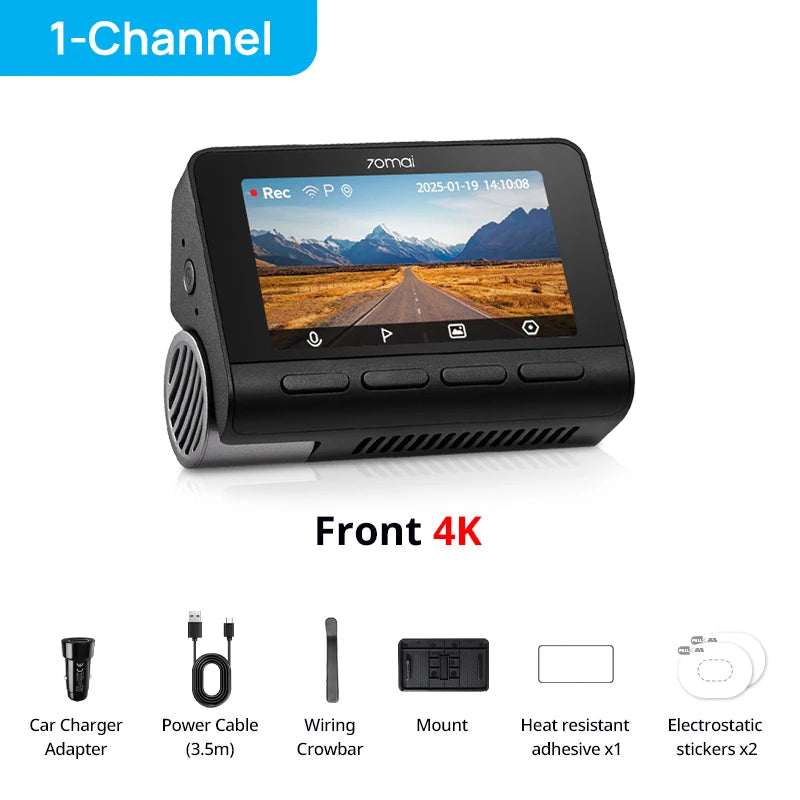 70mai 4K Dash Cam A800SE Upgraded Version of 70mai A800S Voice Control Supercapatior GPS ADAS Car DVR 70mai A800SE UHD Wifi 6 Car Mobile World