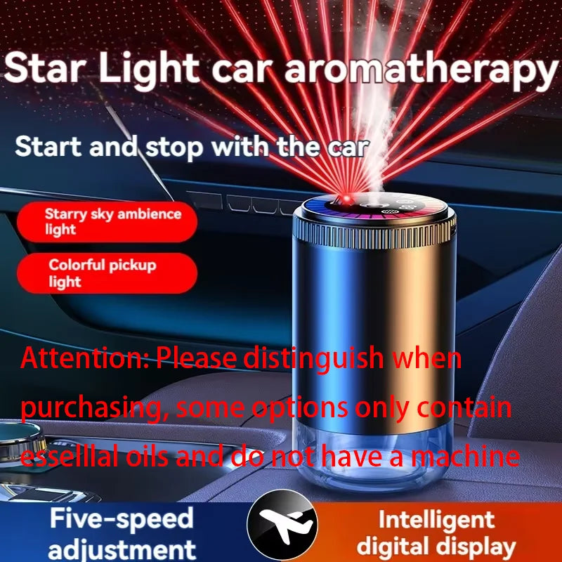 Smart Car Air Freshener Rechargeable Aroma Diffuser 5 Levels of Adjustable Intelligent  Diffuser Pickup Light Starry Sky Summit CM World