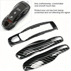 3 Pieces Set of Carbon Fiber Car Key Protection Case Suitable for Porsche Panamera, Macan, Cayenne, 911, 718 (Boxed) CM World