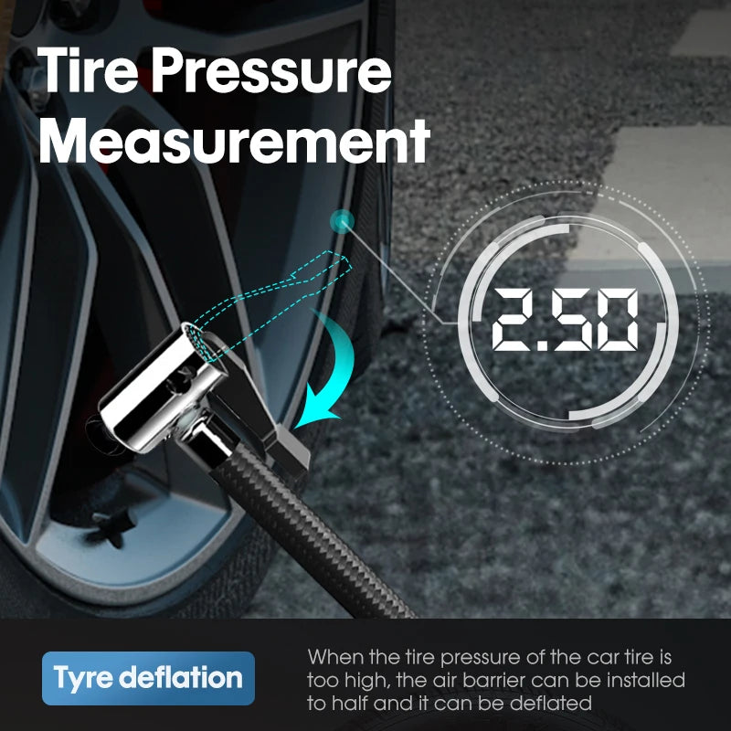 CARSUN Portable Automobile Air Compressor Digital Tire Inflation Pump LED Lamp Tire Compression Pump Compressor For Car Motorcy CM World
