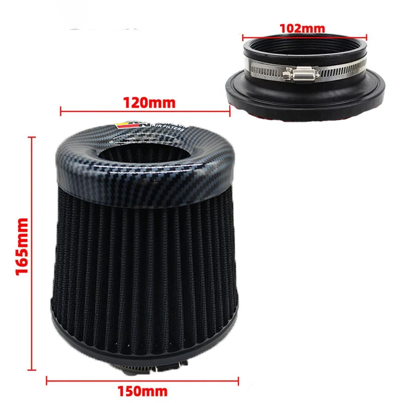 KN Intake Air Filter 3 Inch 76mm Car motorcycle Universal High Flow Air Filter Mushroom Head for KN Big Horsepower Performance CM World
