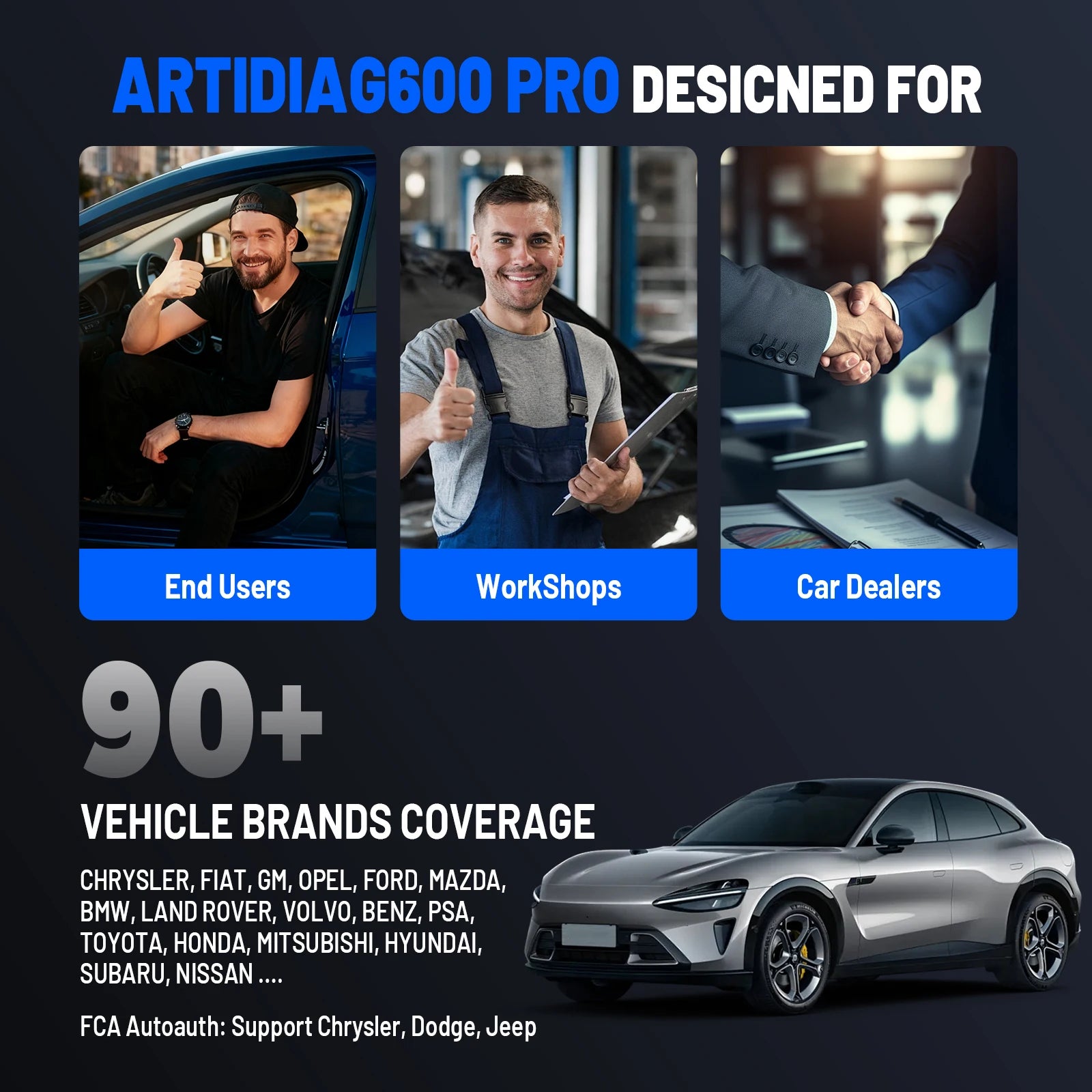 TOPDON AD600PRO OBD2 Scanner Professional Car Diagnostic Tool Full System Code Reader 9 Reset Service Oil/SAS/ABS Lifetime Free CM World