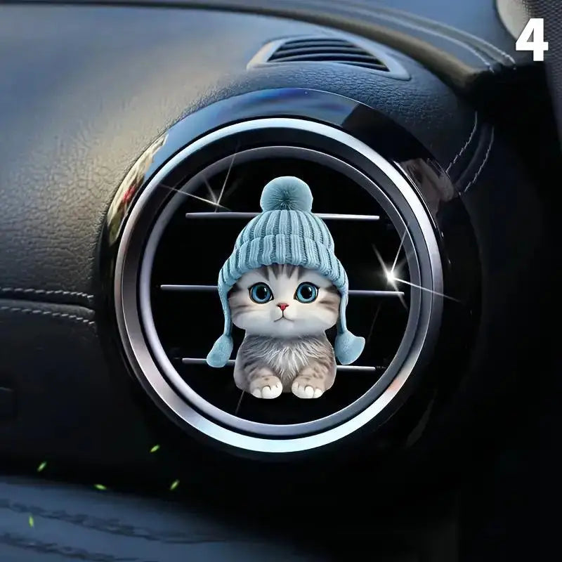 Cat Car Air Freshener Vent Clip Cute Animal Shape Long Lasting Perfume Interior Accessories for Vehicle Dashboard Decoration