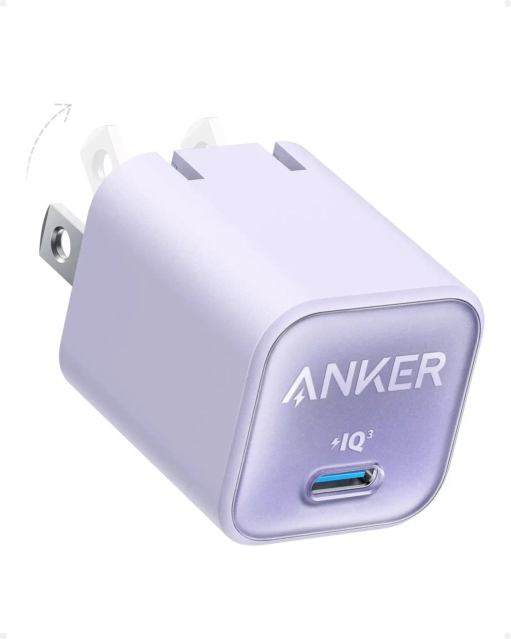 Anker 511 Charger Nano 3 Pro PD30W USB C GaN Fast Charging PIQ 3.0 Foldable PPS Fast Charger for iPhone and Android Series Car Mobile World
