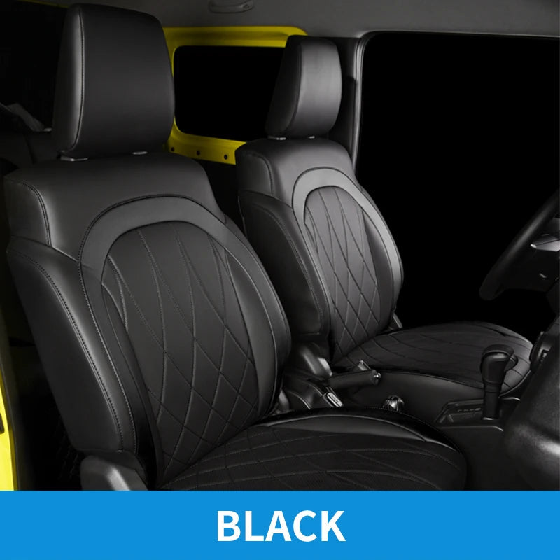 Custom Car Seat Covers Cushion Full Set Breathable Leather Airbag Compatible For Suzuki JIMNY Jb64 Jb74 2023 2022 2021 2020 2019 CM World