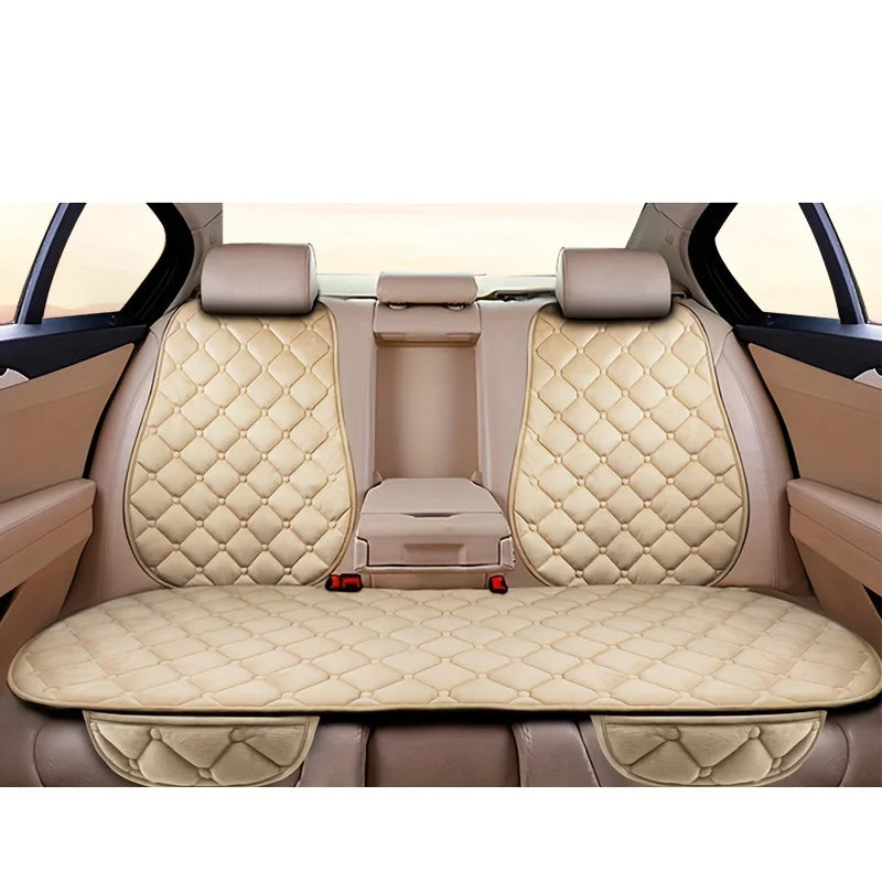 Thickened car seat cushion plush short plush anti slip warm seat cushion seat three piece set winter universal plush winter CM World