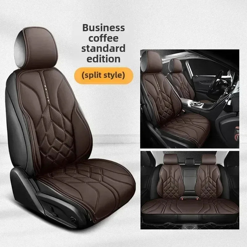 Nappa Leather Car Seat Covers Full Set 5 Seater Universal Car Seat Cushion Auto Accessories Interior Car Seat Protective Covers CM World