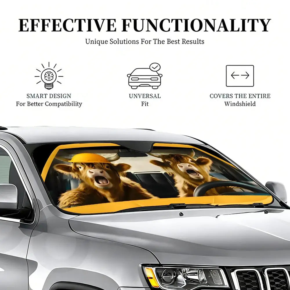 rhino cute Sun Visor Sun Visor Car Windshield Sunshade UV Protection Reflective Foldable Heat Insulation Cover