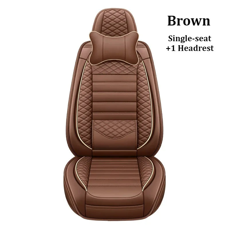 Luxurious PU leather  car seat cover, 3D wing & fixed lumbar support - Soft, comfortable and durable, suitable for most Car CM World