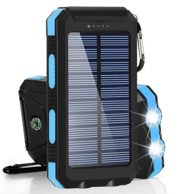 Solar Power Bank 80000mAh Portable Charging Poverbank External Battery Charger Strong Light LDE Light for All Smartphones Car Mobile World