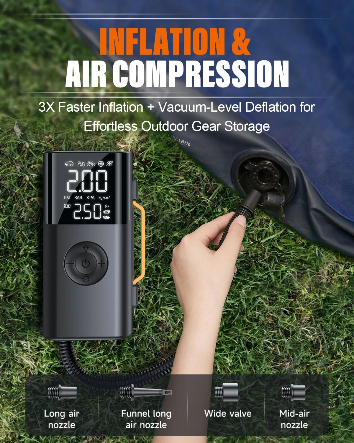 Car jump starter 6000A Jump Starter 150PSI Air Pump Multifunctional Tire Inflator Power Bank Lighting for Car CM World