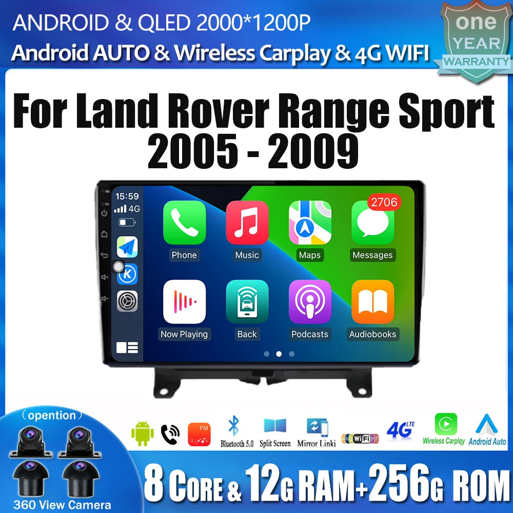 Android OS Car Radio Multimedia Player For Land Rover Range Sport 2005 - 2011 Wireless Carplay GPS Navigation Car Accessories 4G CM World