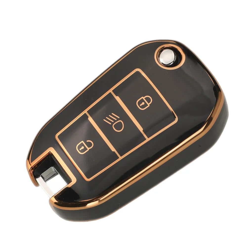 Jingyuqin 3BTN Soft TPU Car Key Case For Peugeot 208 308 408 508 2008 3008 4008 5008 For Citroen C3 C4 CACTUS C6 C8 Accessories CM World