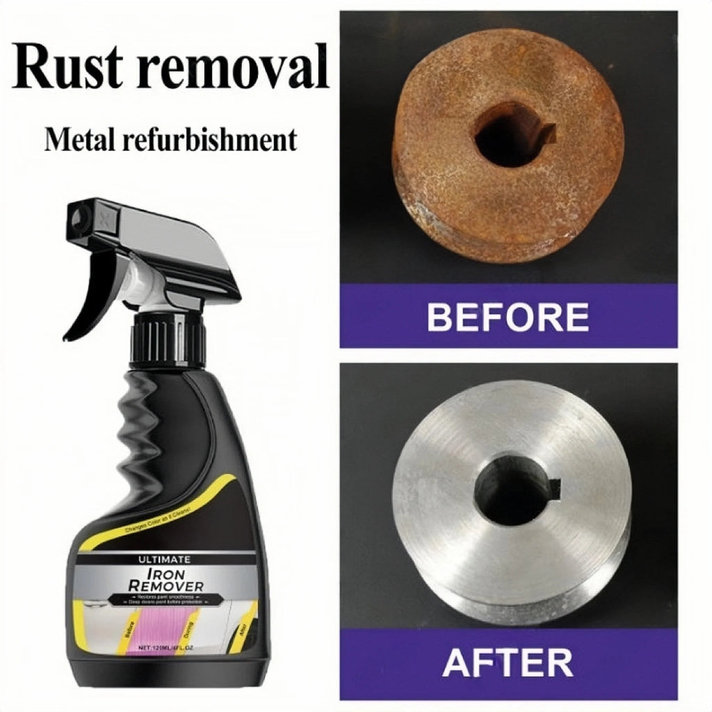Multi-Use Car Rust Remover Spray - Wheel & Exhaust Pipe Care, Metal Iron Powder Cleaner CM World