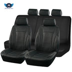 Black Universal Car Seat Covers Leather Splicing Carbon Fiber Car Accessories Interior  Seat Protector Cushion luxury CM World