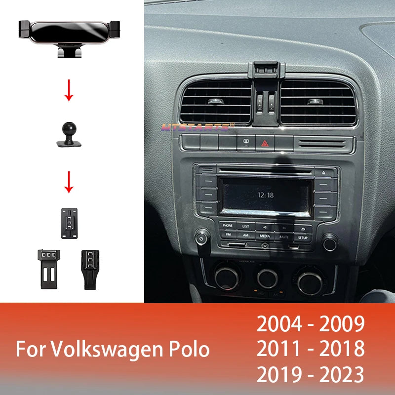 Car Phone Holder Mobile Mount Stand For Volkswagen Polo 2004-2023 Adjustable GPS Special Navigation Bracket Accessories CM World