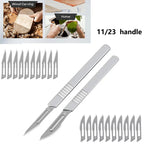 Carbon Steel Carving Metal Scalpel Knife Handle Blades Number 11 23 Surgical Medical Practicing Cutting Sculpting Repairing Tool CM World