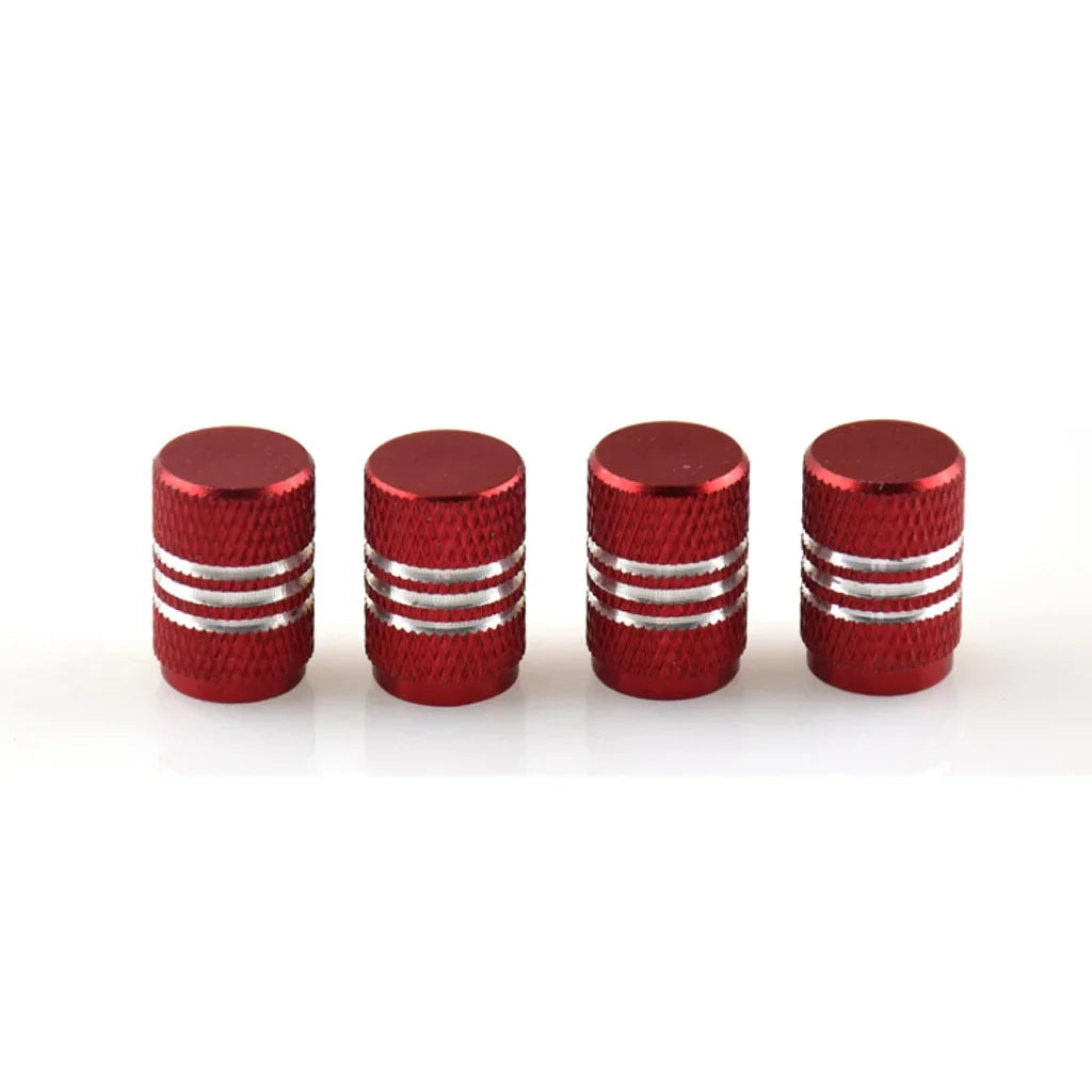 4PCS Car Tire Valve Stems Cap Knurling Style Tire Valve Cap Aluminum Tire Wheel Stem Air Valve Cap Universal Car Accessories CM World
