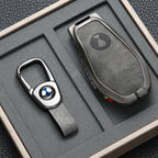 Car Key Case Cover for Denza N9 Smart Remote Key Protector Leather Car Key Case Cover Keychain Zinc Alloy Interior Accessories CM World