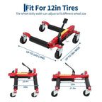 Car Wheel Dolly Jack Set Of 2/4, 1500LBS Capacity Hydraulic Jack With Non-Slip Pedal & Rollers For Auto Repair, Tire Change CM World